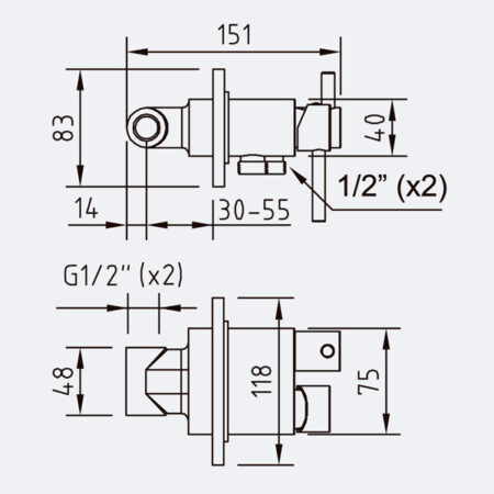 GRIFO INODORO MEDIDAS